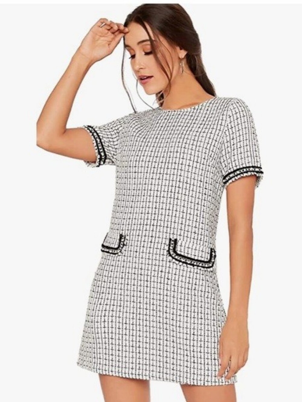 Tweet White Black Dress